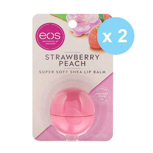 Эос Набор Strawberry peach lip balm бальзам для губ (на картонной подложке) (Набор из 2 шт) (Eos, Lip Balm) фото 0