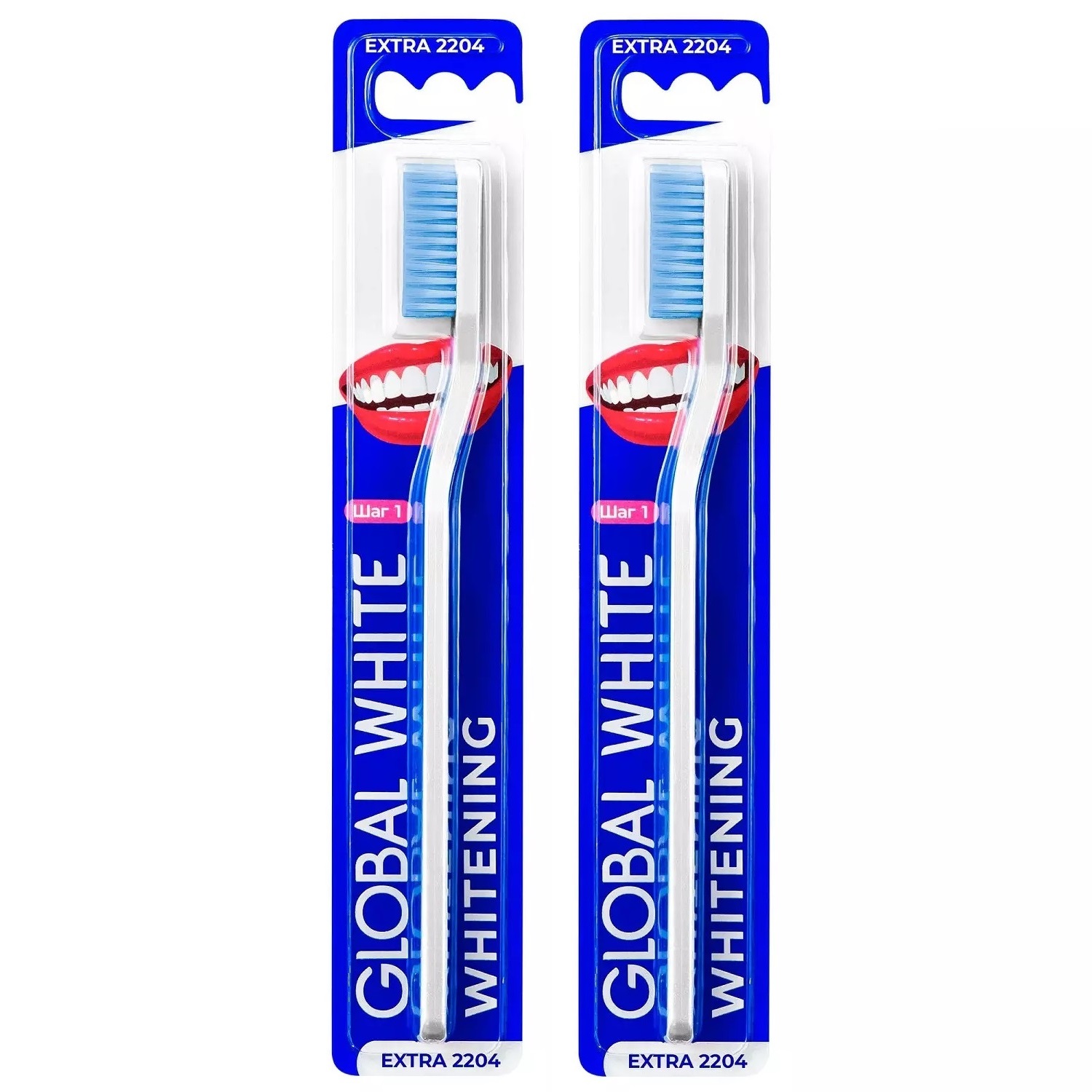 Global White Набор: отбеливающая зубная щетка Extra, 2 шт (Global White, Подготовка к отбеливанию)