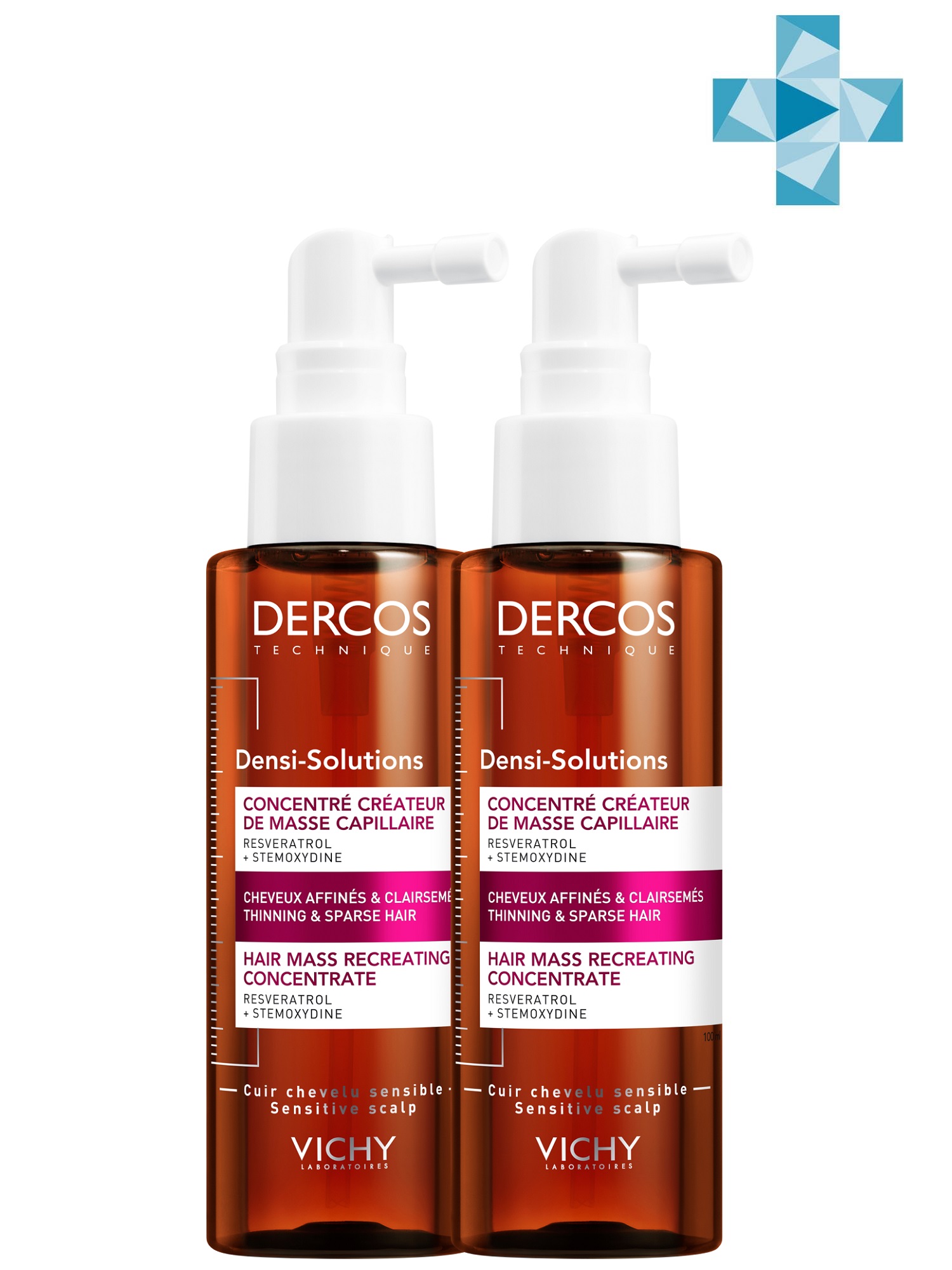 Vichy Комплект Сыворотка для роста волос Densi-Solutions, 2 х 100 мл (Vichy, Dercos Densi-Solutions)