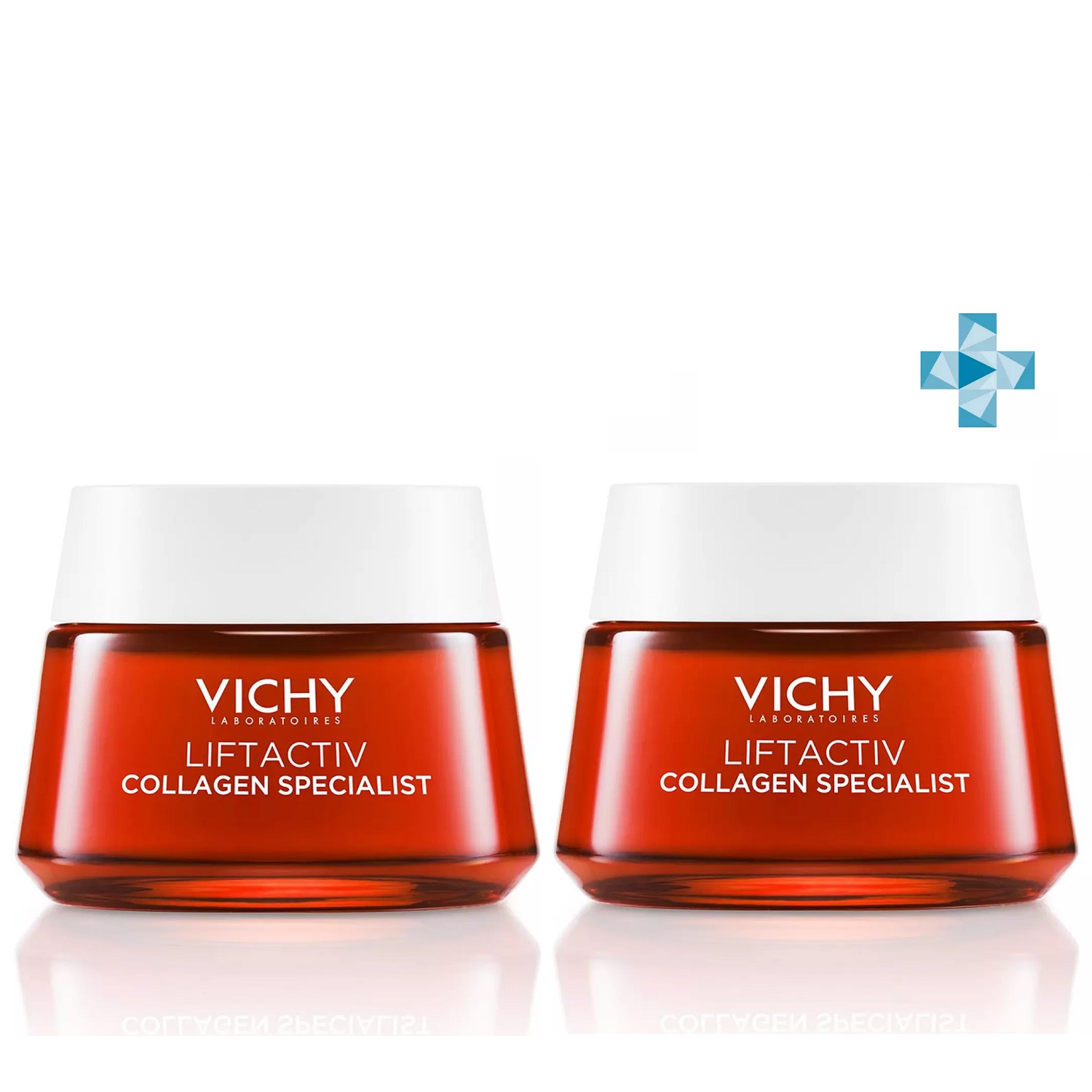 Vichy Комплект Антивозрастной дневной крем для лица, активирующий выработку коллагена, 2 х 50 мл (Vichy, Liftactiv)