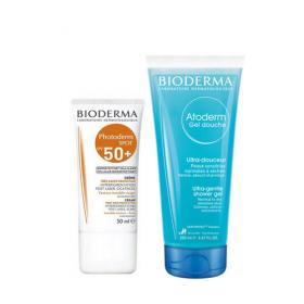 Bioderma Фотодерм набор Крем SPF Spot 50 30 мл  Атодерм гель для душа мл. фото