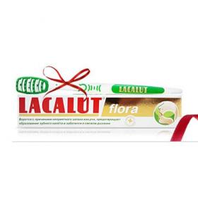 Lacalut Зубная паста Флора 50 мл  скребок для языка. фото