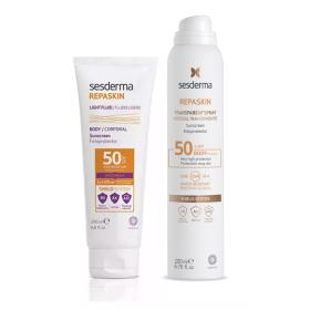 Sesderma Набор Защита от солнца SPF 50 крем-гель 200 мл  спрей для тела 200 мл. фото