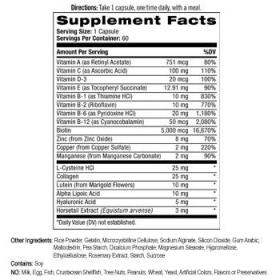 Natrol Комплекс витаминов для кожи, волос и ногтей, 60 капсул. фото