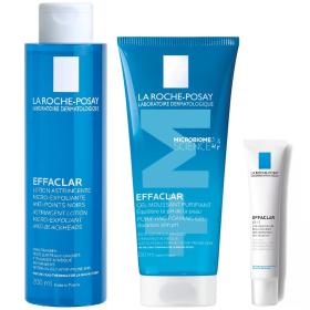 La Roche-Posay Набор для комплексного ухода за проблемной кожей очищающий гель 200 мл  лосьон для сужения пор 200 мл  корректирующая эмульсия К 40 мл. фото