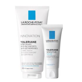 La Roche-Posay Набор Sensitive для увлажнения сухой чувствительной кожи увлажняющий питательный крем 40 мл  очищающий гель для умывания 200 мл. фото