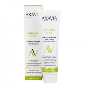 Aravia Laboratories Крем для умывания с AHA-кислотами 3 в 1 Anti-Acne, 100 мл. фото