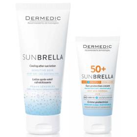 Dermedic Набор для сухой кожи солнцезащитный крем SPF50 50 г  бальзам после загара 200 г. фото