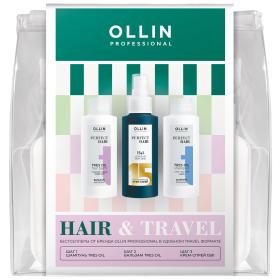 Ollin Professional Набор для волос Hair  Travel шампунь 100 мл  бальзам 100 мл  крем-спрей 100 мл. фото