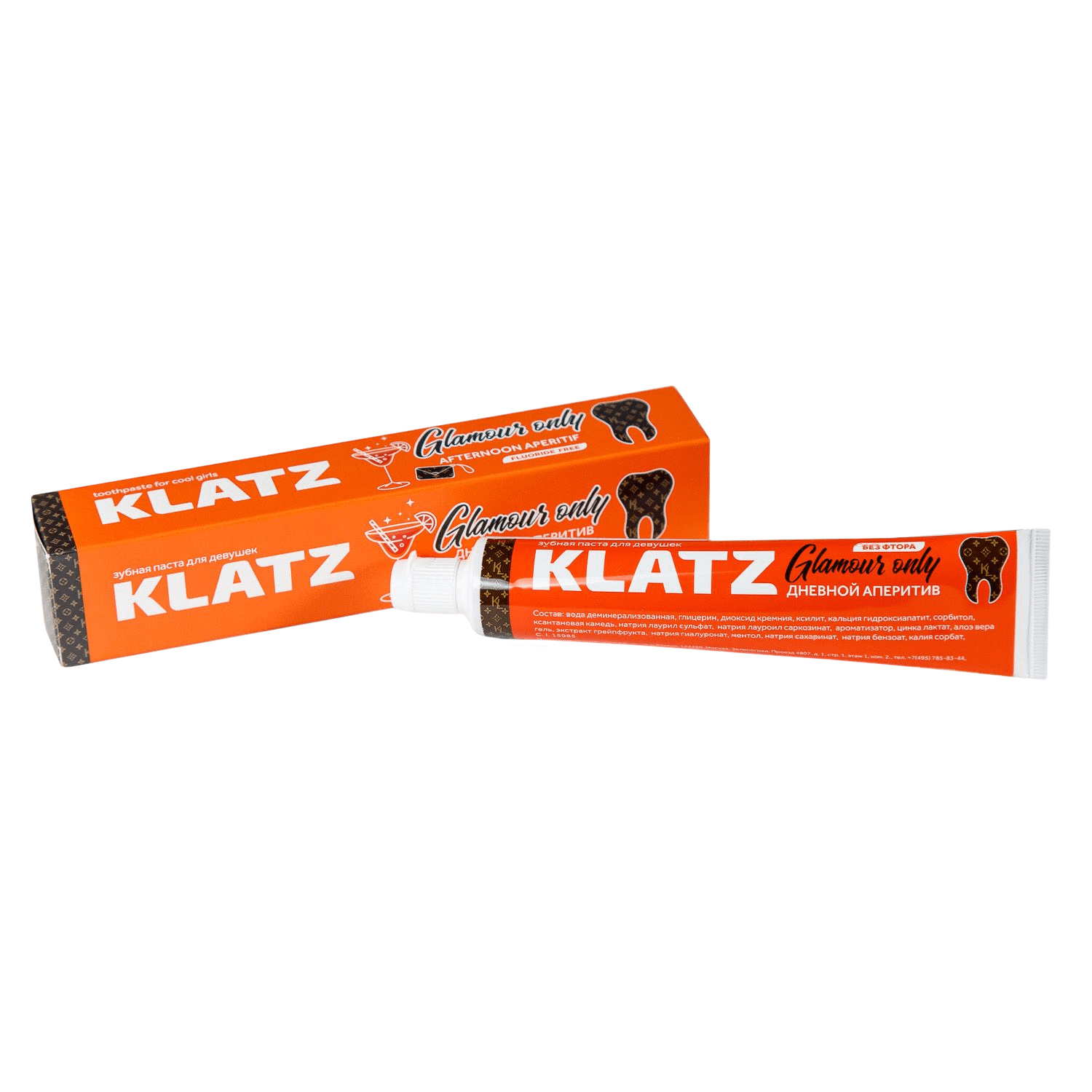 Klatz Glamour Only Апероль Шприц паста зубная для девушек без фтора 75 мл