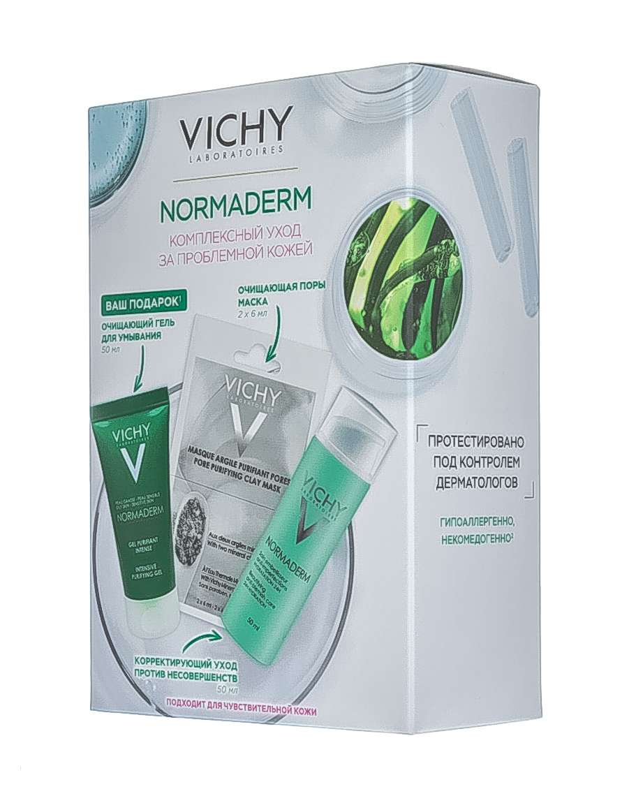 Виши для кожи. Набор Vichy Normaderm. Виши Нормадерм набор гель+лосьон. Виши Нормадерм умывалка 50 мл. Vichy маска Normaderm.